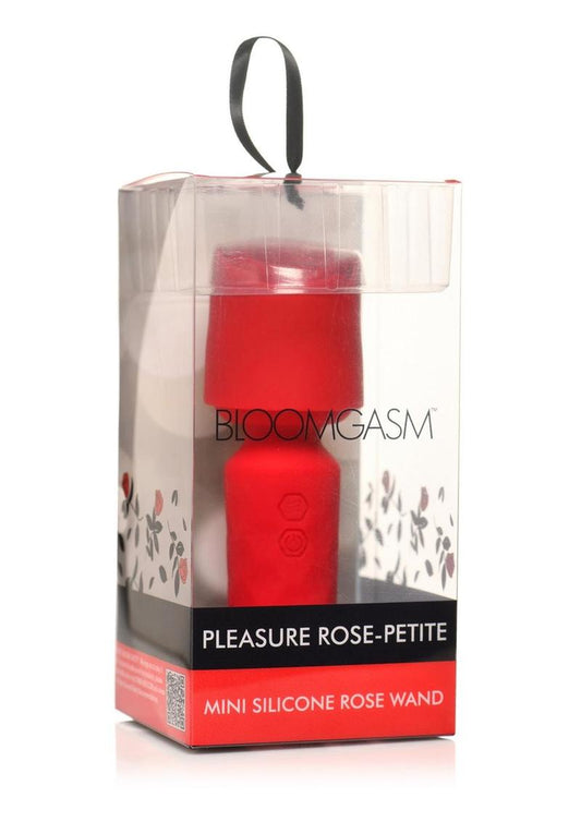 Bloomgasm Pleasure Rose-Petite Mini Silicone Rechargeable Rose Wand - Red