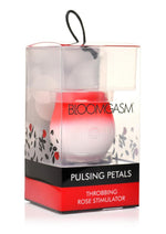 Load image into Gallery viewer, Bloomgasm Pulsing Petals Throbbing Silicone Rechargeable Rose Stimulator - Red/White