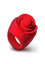 Load image into Gallery viewer, Bloomgasm Rose Ring Rechargeable Silicone Finger Vibrator - Red
