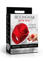 Load image into Gallery viewer, Bloomgasm Rose Ring Rechargeable Silicone Finger Vibrator - Red
