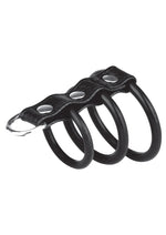 Load image into Gallery viewer, Blue Line C and B Gear 3 Ring Silicone Gates Of Hell with Leash Lead - Black
