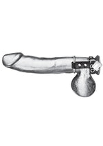 Load image into Gallery viewer, Blue Line C and B Gear Metal Cock Ring with Locking Ball Strap
