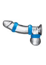 Load image into Gallery viewer, Blue Line Nuts and Bolts Stretch Cock Ring
