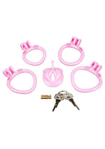 Load image into Gallery viewer, Blueline Bitchboy Degrading Mini Chastity Cage with Pussy Shape
