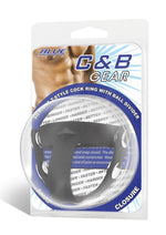 Load image into Gallery viewer, Blueline Silicone T-Style Cock Ring with Ball Divider - Black
