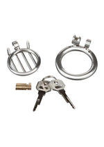 Load image into Gallery viewer, Blueline Stainless Steel Inverted Micro Jail Time Chastity Cage
