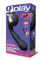 Load image into Gallery viewer, Bodywand G-Play Ergonomic Rechargeable Silicone Dual Motor Squirt Trainer Vibrator with Clitoral Stimulator - Black
