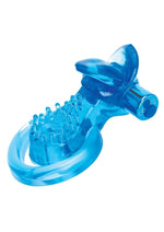 Load image into Gallery viewer, Bodywand Rechargeable Silicone Duo Ring with Clit Tickler - Blue