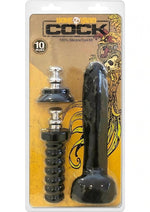Load image into Gallery viewer, Boneyard Silicone Tool Kit Dildo with Balls 10in with Attachments - Black - 3 Per Set
