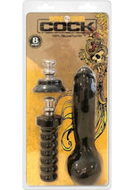 Load image into Gallery viewer, Boneyard Silicone Tool Kit Dildo with Balls 8in with Attachments - Black - 3 Per Set
