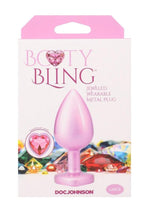Load image into Gallery viewer, Booty Bling Heart Diamond Jeweled Wearable Metal Plug - Metal/Pink - Large
