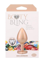 Load image into Gallery viewer, Booty Bling Heart Diamond Jeweled Wearable Metal Plug - Gold/Metal - Medium
