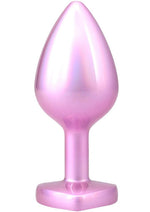 Load image into Gallery viewer, Booty Bling Heart Diamond Jeweled Wearable Metal Plug - Metal/Pink - Medium
