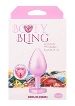 Load image into Gallery viewer, Booty Bling Heart Diamond Jeweled Wearable Metal Plug - Metal/Pink - Medium
