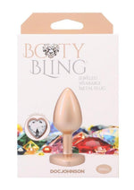 Load image into Gallery viewer, Booty Bling Heart Diamond Jeweled Wearable Metal Plug - Gold/Metal - Small
