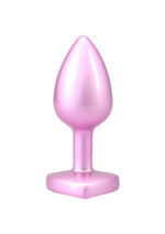 Load image into Gallery viewer, Booty Bling Heart Diamond Jeweled Wearable Metal Plug - Metal/Pink - Small

