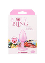 Load image into Gallery viewer, Booty Bling Heart Diamond Jeweled Wearable Metal Plug - Metal/Pink - Small

