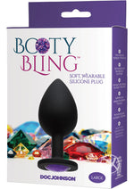 Load image into Gallery viewer, Booty Bling Jeweled Silicone Anal Plug - Purple - Large