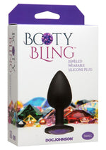 Load image into Gallery viewer, Booty Bling Jeweled Silicone Anal Plug - Purple - Small