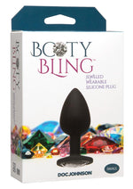 Load image into Gallery viewer, Booty Bling Jeweled Silicone Anal Plug - Silver - Small