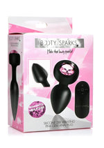 Load image into Gallery viewer, Booty Sparks 28x Rechargeable Silicone Vibrating Gem Anal Plug with Remote Control - Pink - Small