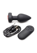 Load image into Gallery viewer, Booty Sparks 28x Rechargeable Silicone Vibrating Heart Anal Plug with Remote Control