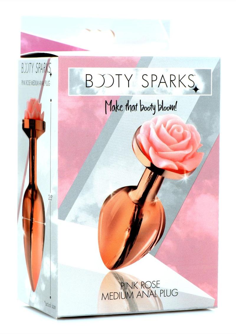 Booty Sparks Aluminum Anal Plug - Pink/Rose Gold - Medium