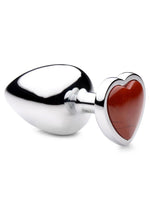 Load image into Gallery viewer, Booty Sparks Gemstones Red Jasper Heart Anal Plug - Metal/Red - Large