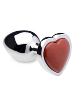 Load image into Gallery viewer, Booty Sparks Gemstones Red Jasper Heart Anal Plug - Metal/Red - Small