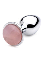 Load image into Gallery viewer, Booty Sparks Gemstones Rose Quartz Anal Plug - Metal/Pink - Small