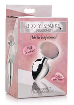 Load image into Gallery viewer, Booty Sparks Gemstones Rose Quartz Anal Plug - Metal/Pink - Small