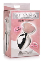 Load image into Gallery viewer, Booty Sparks Gemstones Rose Quartz Heart Anal Plug - Metal/Pink - Medium