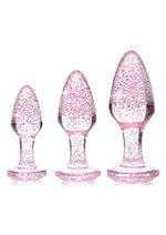Load image into Gallery viewer, Booty Sparks Glitter Gem Anal Plug - Pink - Large/Medium/Small - 3pc/Set