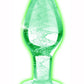 Booty Sparks Glow In The Dark Glass Anal Plug - Clear/Glow In The Dark - Large