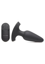 Load image into Gallery viewer, Booty Sparks Laser F... Me Rechargeable Silicone Anal Plug with Remote Control - Medium - Black with Red Light - Black - Medium