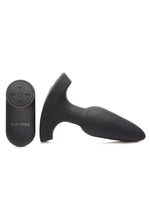 Load image into Gallery viewer, Booty Sparks Laser F... Me Rechargeable Silicone Anal Plug with Remote Control - Small - Black with Red Light - Black - Small