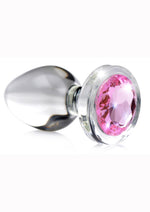 Load image into Gallery viewer, Booty Sparks Pink Gem Glass Anal Plug - Pink - Small