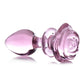 Booty Sparks Pink Rose Glass Anal Plug - Pink - Large