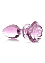 Load image into Gallery viewer, Booty Sparks Pink Rose Glass Anal Plug - Pink - Large