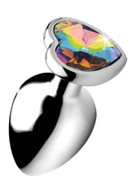 Load image into Gallery viewer, Booty Sparks Rainbow Prism Heart Anal Plug - Multicolor - Large
