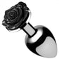 Booty Sparks Rose Butt Plug - Black/Metal - Large