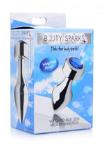 Load image into Gallery viewer, Booty Sparks Weighted Base Aluminum Plug Gem - Blue/Metal - Medium