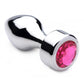 Booty Sparks Weighted Base Aluminum Plug Gem - Metal/Pink - Medium