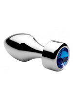 Load image into Gallery viewer, Booty Sparks Weighted Base Aluminum Plug Gem - Blue/Metal - Small