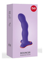Load image into Gallery viewer, Bouncer Silicone Rumbling Dildo with Weighted Balls - Purple

