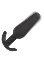 Load image into Gallery viewer, Boundless Vibrating Slim Plug Rechargeable Silicone Anal Plug - Black
