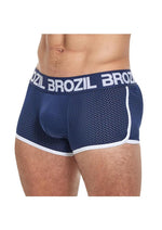Load image into Gallery viewer, Brozil Ultra Glute and Bulge Enhancing Mesh Trunk - Blue/Navy Blue - Medium/Small