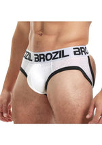 Load image into Gallery viewer, Brozil Ultra Sports Mesh Bulge Brief - White - Medium/Small