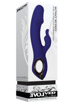 Load image into Gallery viewer, Bunny Buddy Rechargeable Silicone Dual Vibrator with Clitoral Stimulator - Purple
