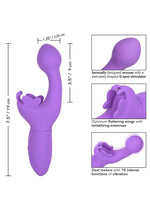 Load image into Gallery viewer, Butterfly Kiss Rechargeable Silicone Dual Vibrator